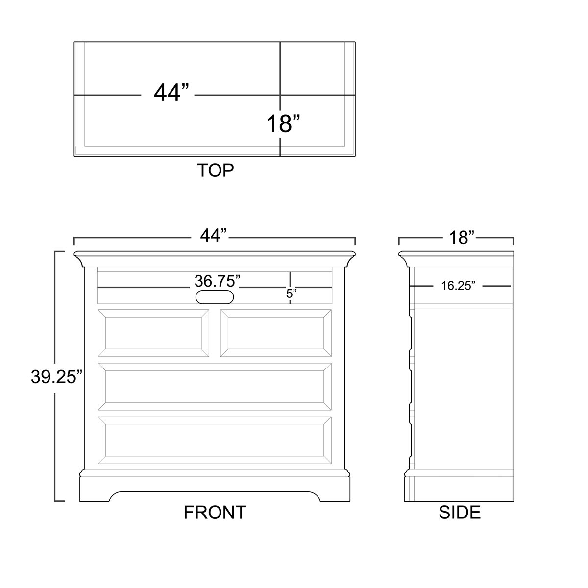 Greyleigh™ Alicea 4 Drawer 44'' W Dresser & Reviews Wayfair